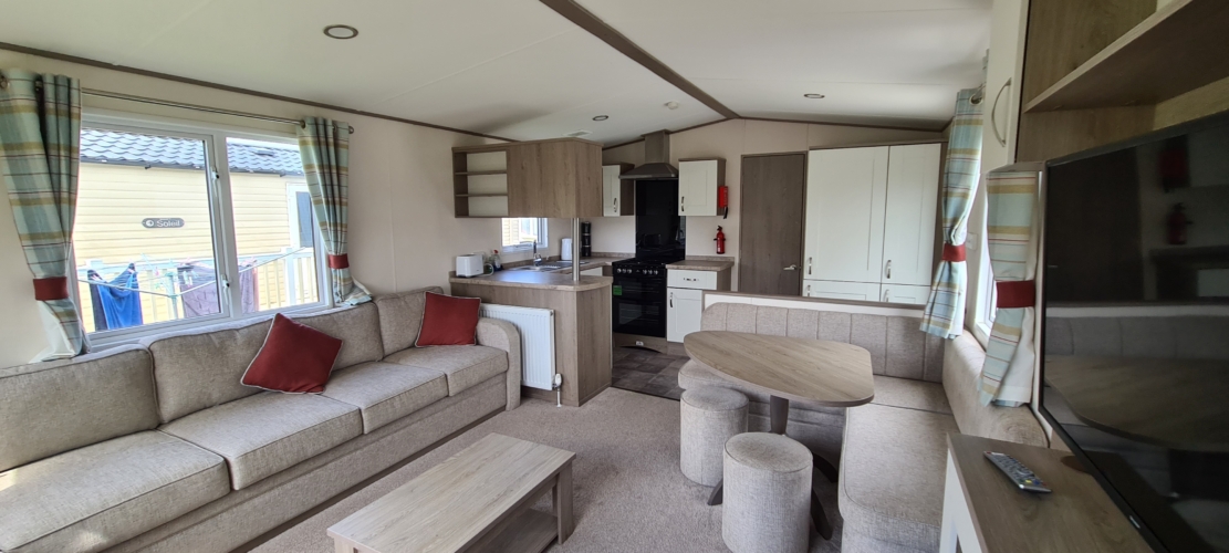 Flamingo Land – Willow Grove A130, 3-Bed ABI Oakley Caravan with Side Decking – Static Caravan, Willow Grove