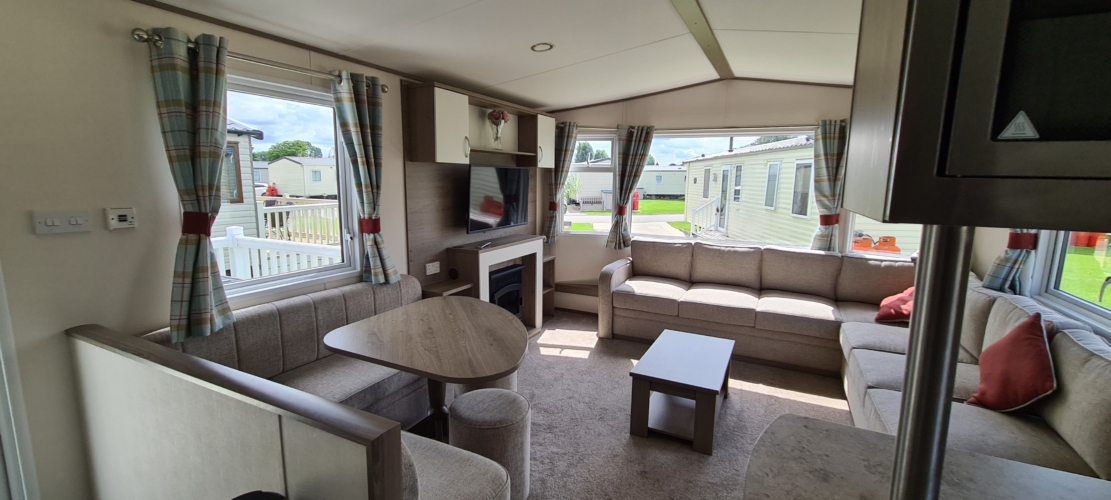Flamingo Land – Willow Grove A130, 3-Bed ABI Oakley Caravan with Side Decking – Static Caravan, Willow Grove