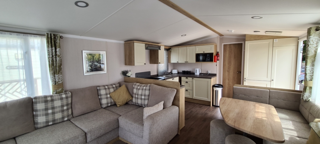 Flamingo Land – Willow Grove A105, 3-Bed Caravan with Wrap Decking by Play Park – Static Caravan, Willow Grove