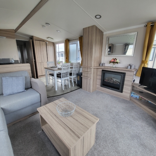 Flamingo Land – Cedarwood CW46, 3-Bed Swift Ardennes Caravan with Wrap Decking – Static Caravan, Cedarwood