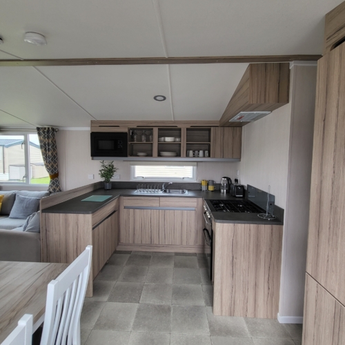 Flamingo Land – Cedarwood CW46, 3-Bed Swift Ardennes Caravan with Wrap Decking – Cedarwood | Static Caravan, sleeps 6